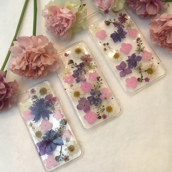 Beautiful Hand Pressed Pink and Purple Flower iPhone Case - Picture 6 of 6